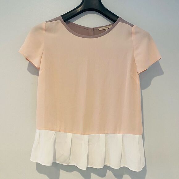 41 Hawthorn Stitch Fix Colorblock Peplum Button Back Top Size Small - Picture 1 of 5